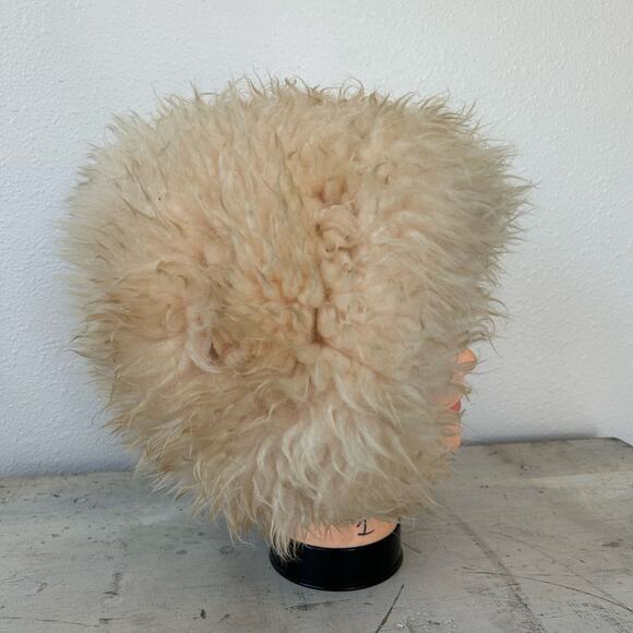 Vintage fur hat Tuscan lambs wool winter 50s 60s glam retro mid century outdoor - Picture 7 of 10